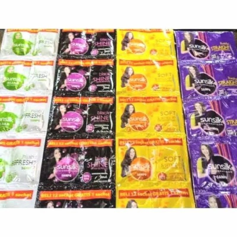 ✨ FSFF ✨ Sunsilk Shampo 6 pasang ( 12 sachet )