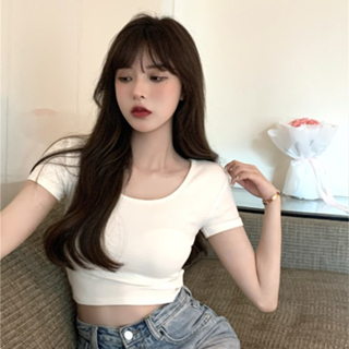 GO!BJ1120 Baju Atasan Kaos korean Wanita Sexy Crop Top Crop Tee Lengan Pendek Wanita Kekinian Fashion