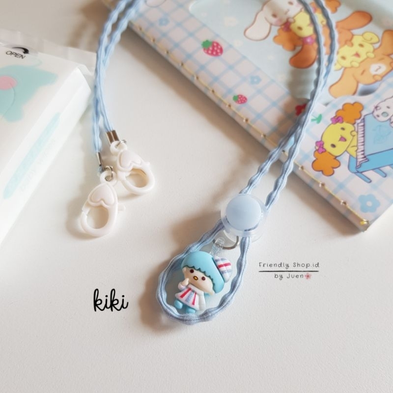 STRAP MASKER ANAK PEREMPUAN - DEWASA  KIKI - LALA - POCHACCO BLUE - KITTY PINKY - MELODY PINKY / KALUNG MASKER / TALI MASKER / LANYARD MASK STOPER 2IN1