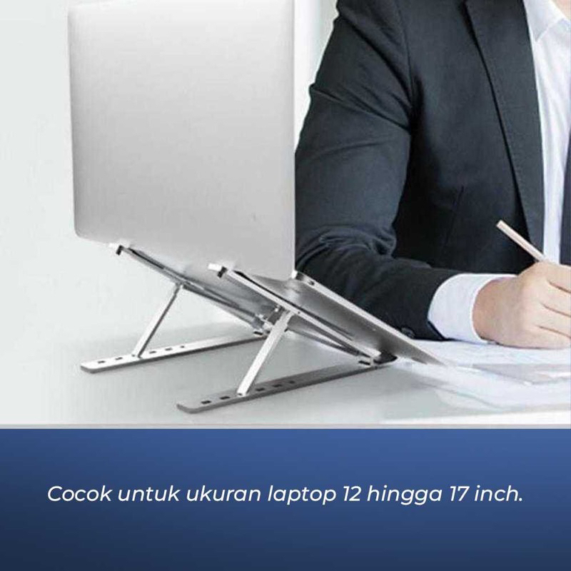 [OBRAL RIJEK] Laptop Stand Aluminium Foldable Adjustable 6 Height - N3