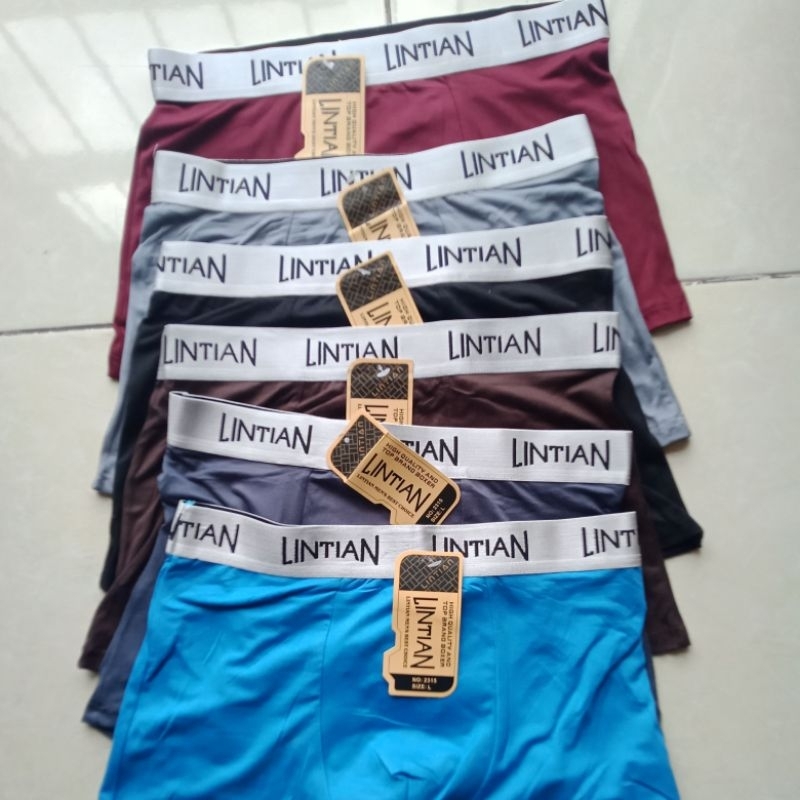(3 Pcs / Box ) CD BOXER PRIA LINTIAN/LIKE uk. Standar - Jumbo / M - XXL / Bisa Pilih Warna