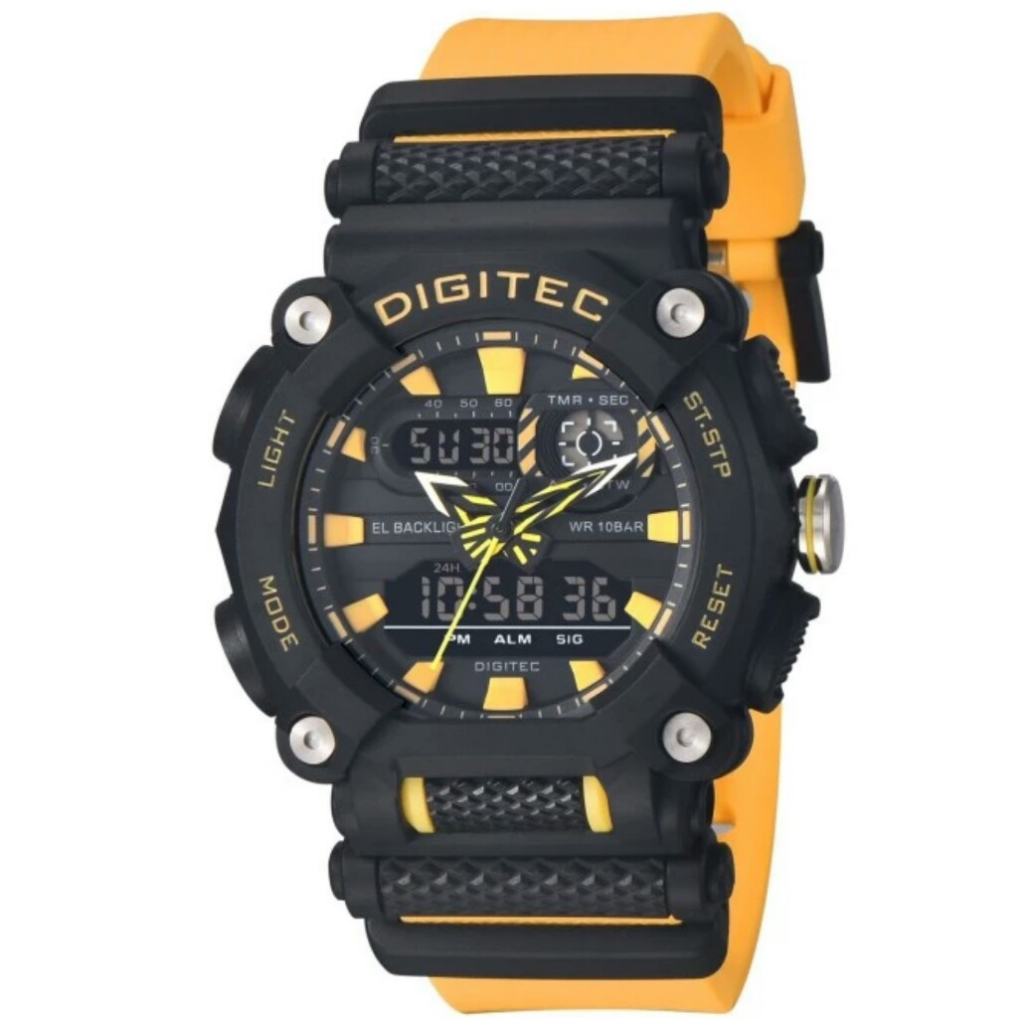 Jam tangan Pria Digitec DA-2178T tali rubber dual time sport original