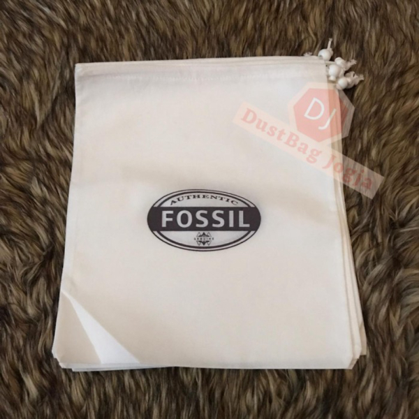 DB FOSSIL ukuran XL 50X45 DustBag Tas Serut Sarung Cover Dust Bag - Putih Limited