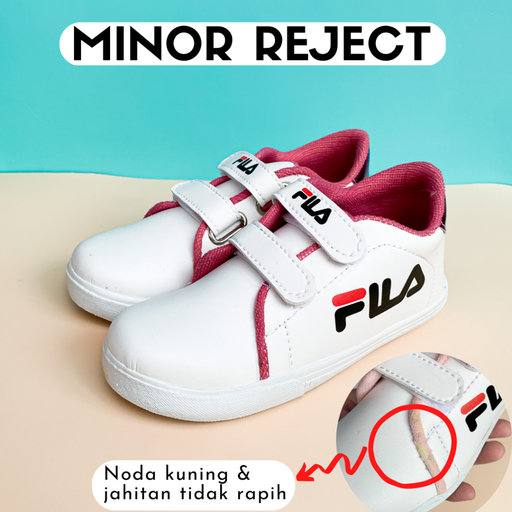 Sepatu Kets Putih Double Velcro Lokal REJECT SKL07