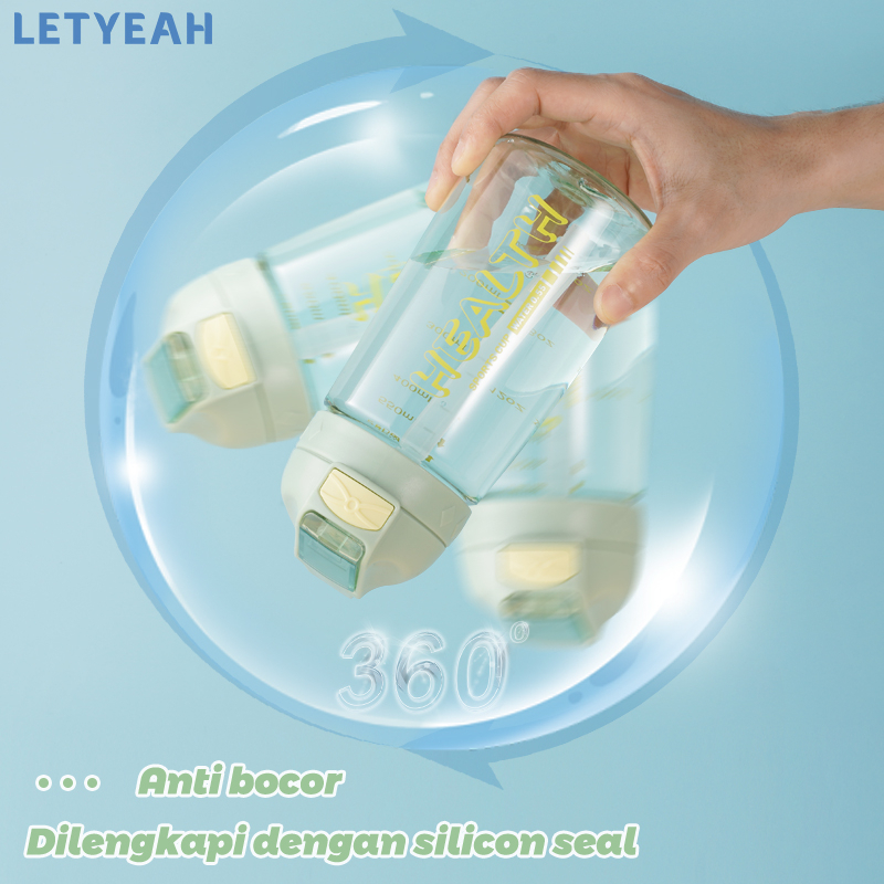 letyeah Botol minum sedotan aesthetic 550ml portabel/tempat minum anti tumpah/Bpa free