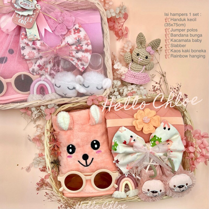 HELLO CHLOE - Baby Sleeping Bag &amp; Towel Series 0-9 bulan | Newborn Baby Gift Set | Hampers Baby | Kado Lahiran Bayi