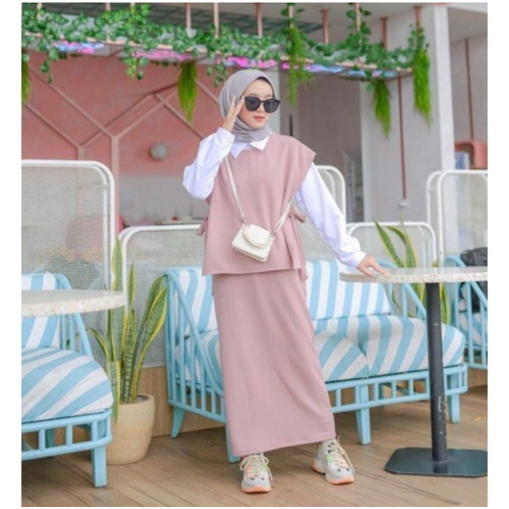 SETELAN ROK RAJUT ROMPI TALI PREMIUM / Rompi Tali Rajut / Rok Span Rajut / Setelan Rajut  Wanita