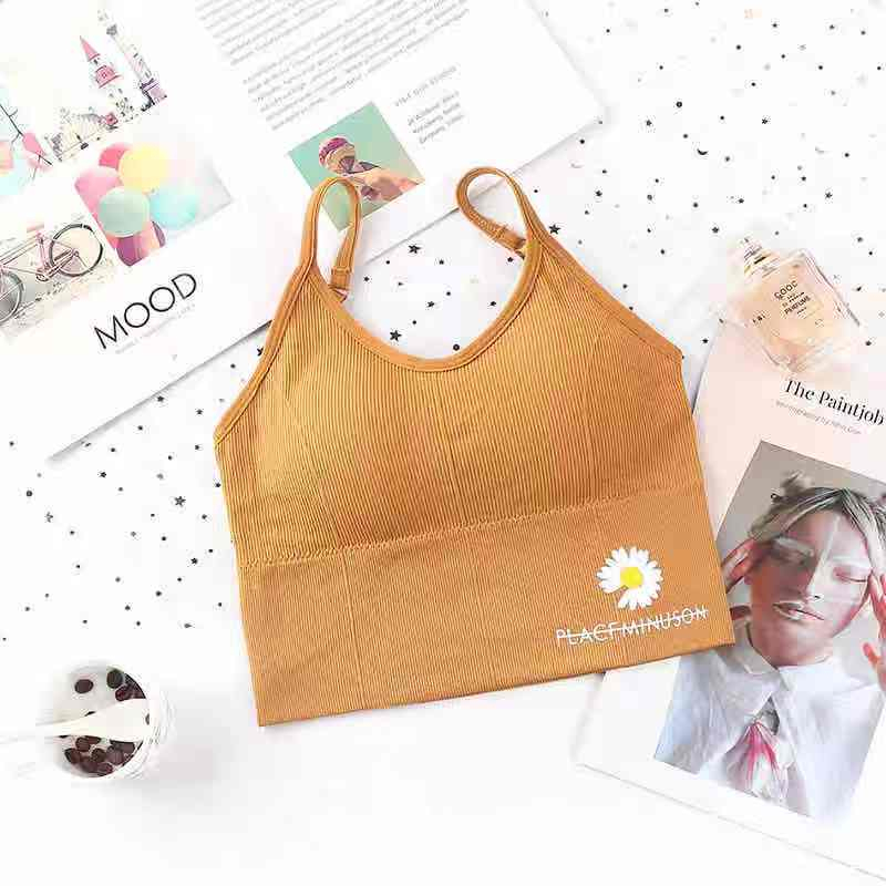 Pakaian Dalam Wanita Bra Polos Yoga Bra Push Up Tanpa Kawat Sport Bra-bra-104 Kuning