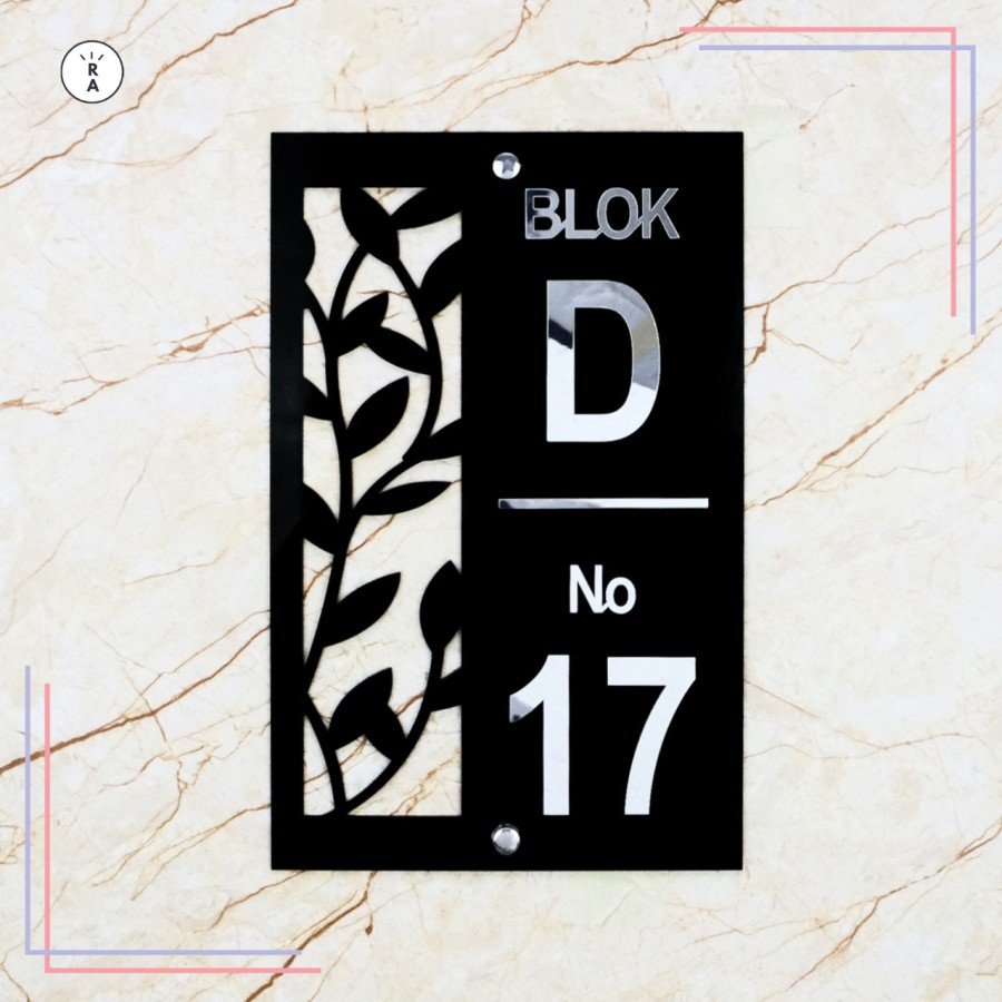 PLAT RUMAH MODERN CUSTOM  / PLAT RUMAH AKRILIK/ PLAT MOZAIK A(S)