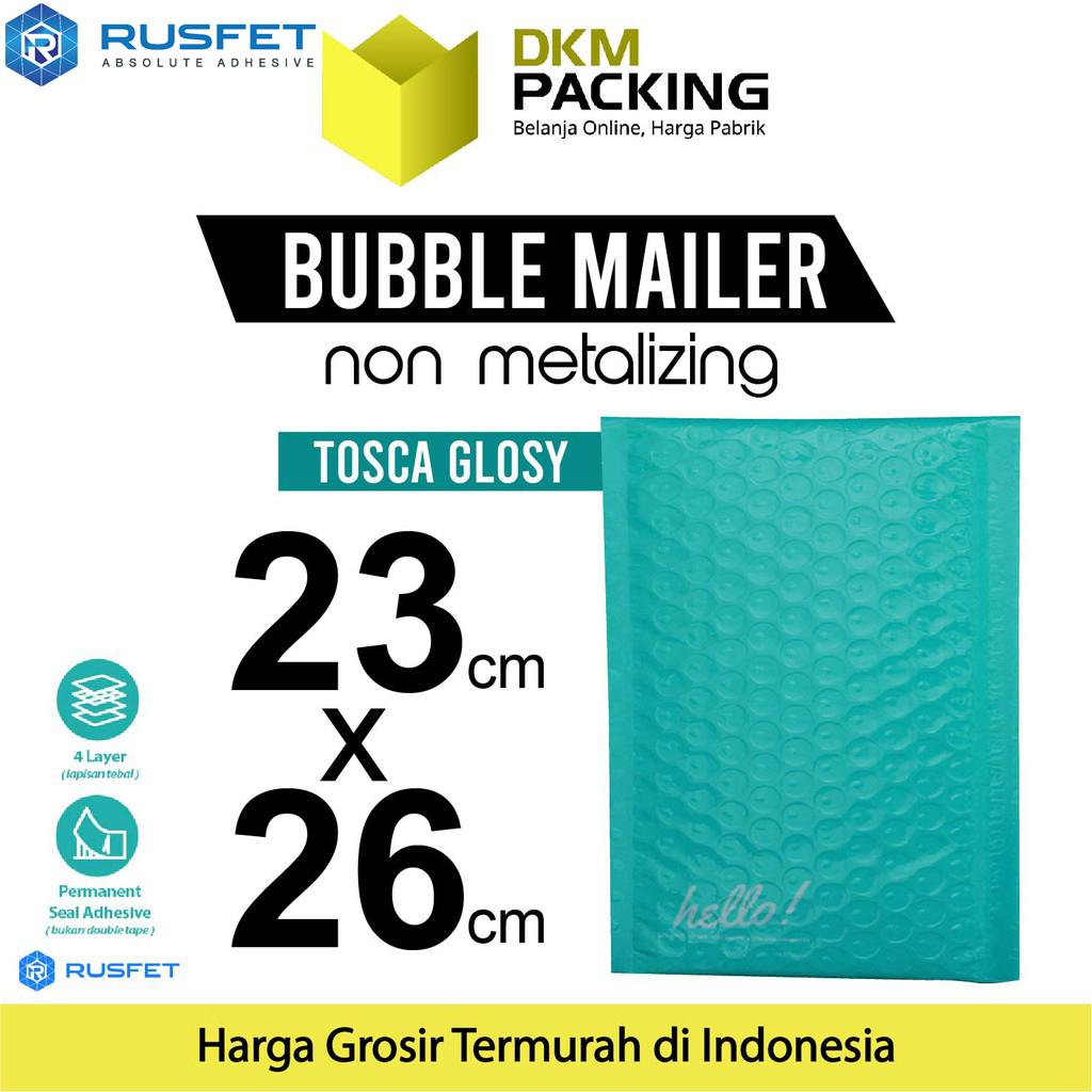 

AMPLOP BUBBLE WRAP TOSCA 23x26cm RUSFET ENVELOPE BUBBLE BAG MAILER PREMIUM TERMURAH / SATUAN
