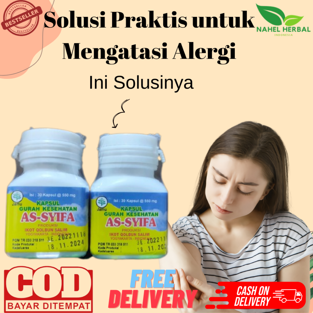 Herbal Kapsul Gurah Kesehatan As-Syifa Obat Alergi & Biduran Kulit Gatal Anak Paling Ampuh Sembuh To