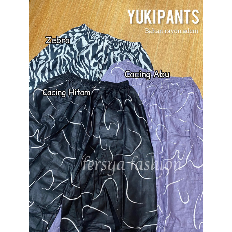 YUKI PANTS || CELANA RAYON MOTIF BESTSELLER