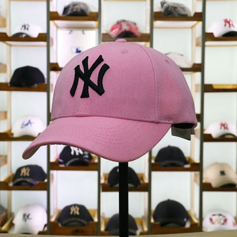Topi NY Korea MLB New York Yankees Caps Korea Strapback Pink Hitam Pink Black Premium IMPORT/Topi Ba