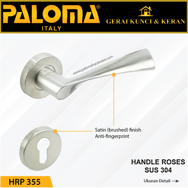 Handle Pintu Roses PALOMA HRP 355 LHT SALVIO SS GAGANG PINTU