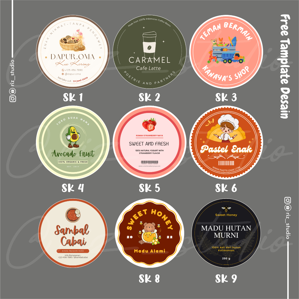 

Sticker Produk Kemasan / Sticker Produk Makanan dan Minuman + Sudah Free Cutting Tinggal Tempel