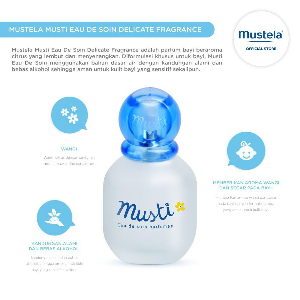 Mustela Musti Eau De Soin Delicate Fragrance 50 ml - Parfum Bayi - Baby Cologne