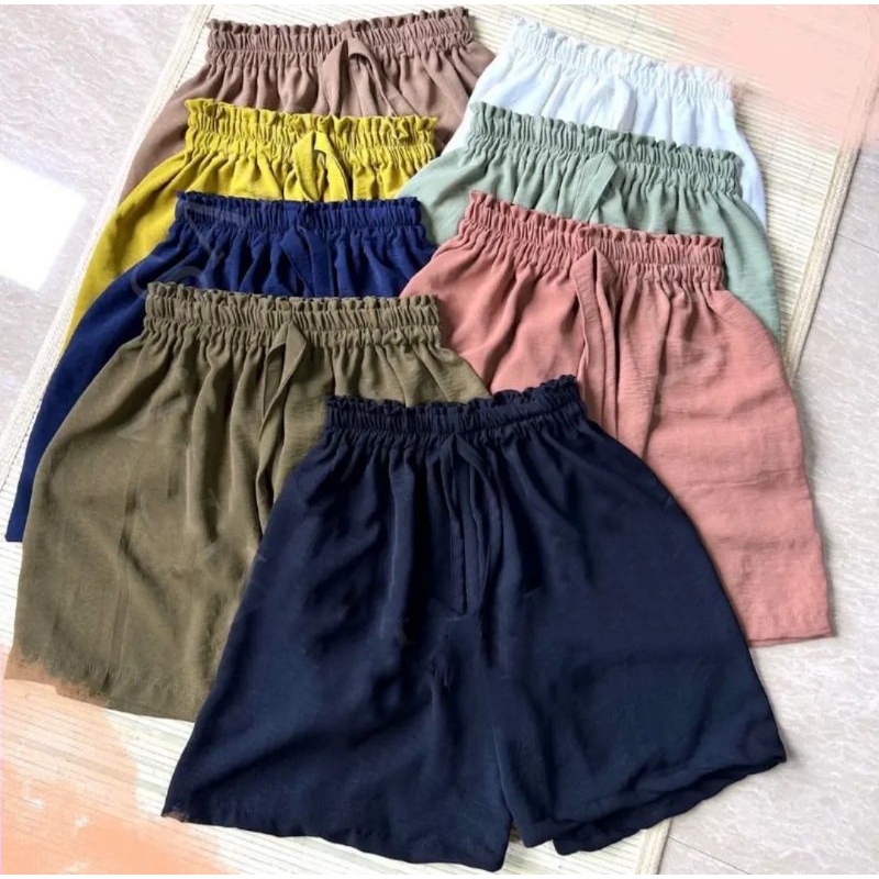 Ariana - Hotpants Wanita Jumbo Standar Home pants Celana Kulot Pendek Tali serut