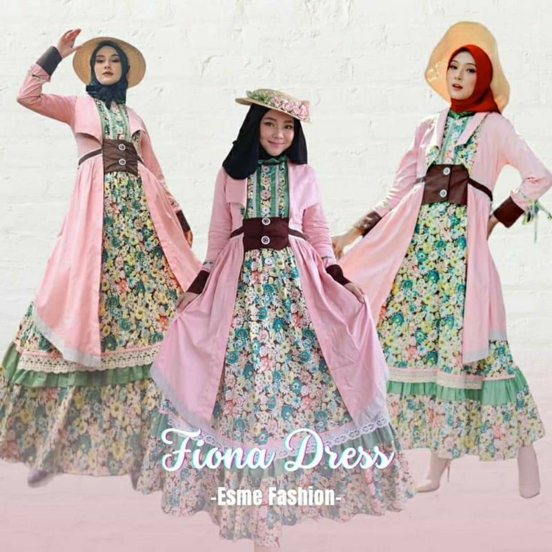 BAJU ESME VICTORIAN ERA FIONA DRESS TERBARU FASHION BRANDED GAMIS KONDANGAN KEKINIAN GAMIS MUSLIMAH 