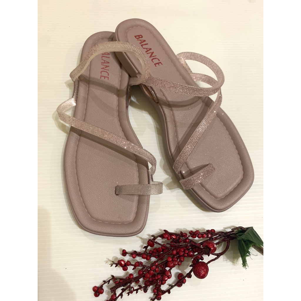 Sandal Wanita Import Tali Glitter Balance 2302-1