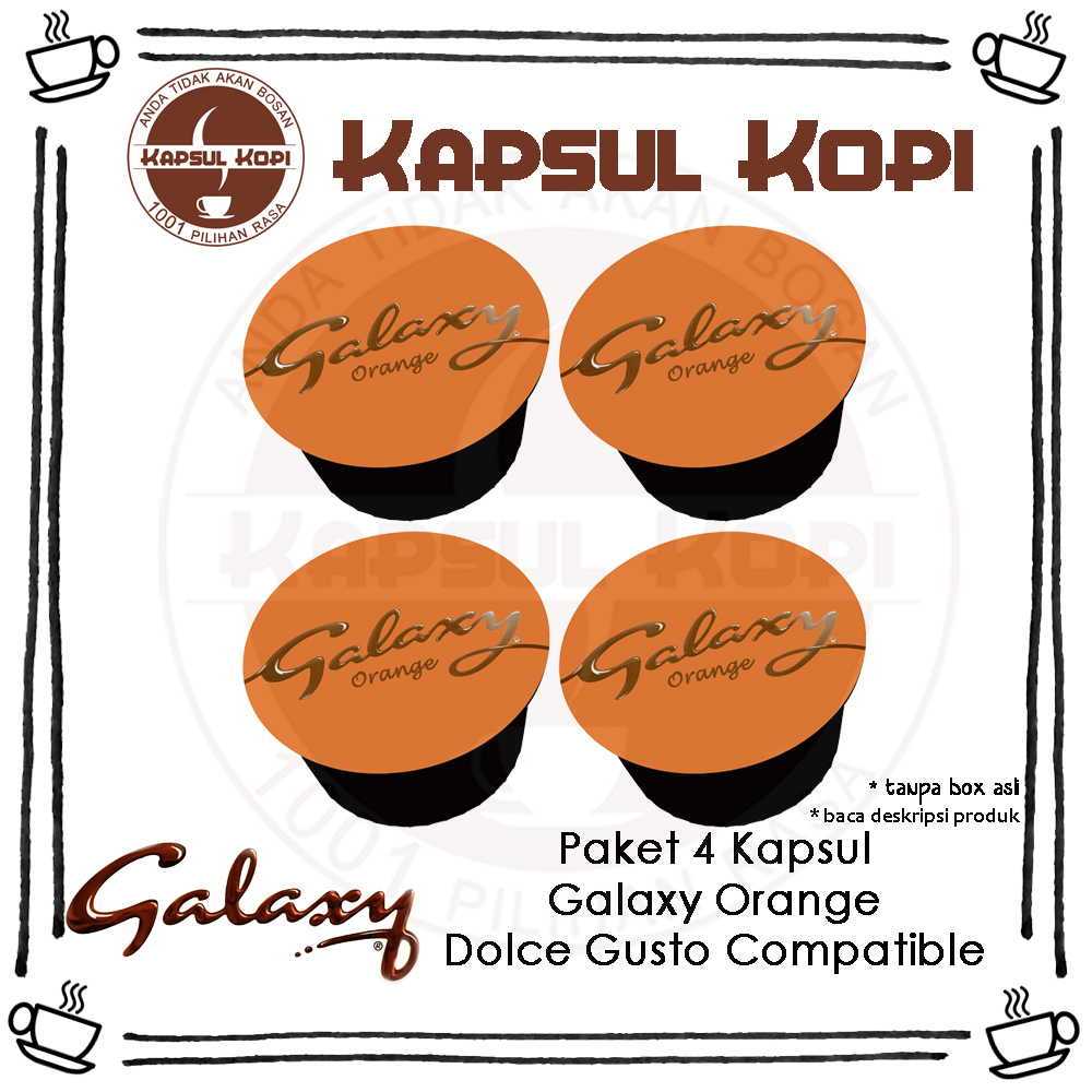 

Paket 4 Kapsul Galaxy Orange Hot Chocolate KapsulKopi Nescafe Dolce Gusto Compatible Coffee Capsule