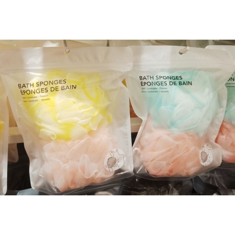 MINISO COLORFUL BATH SPONGE / SPONS MANDI ISI 2 PCS