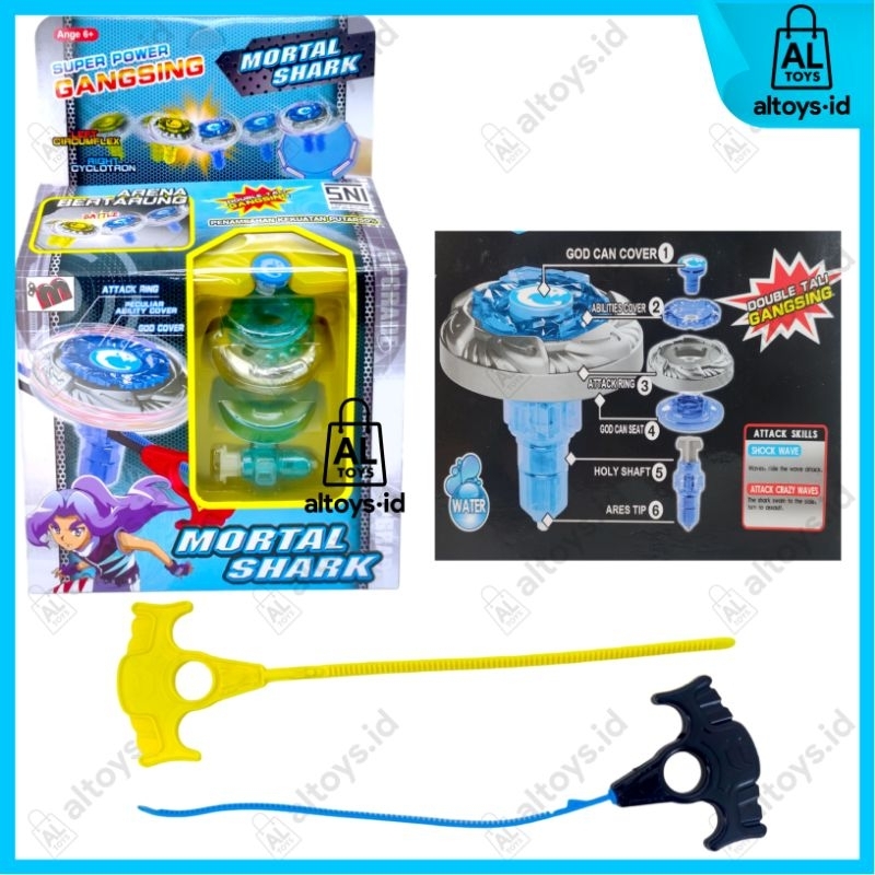 MAINAN ANAK GASING PETARUNG SUPER POWER GANGSING SET MURAH B10(WB)