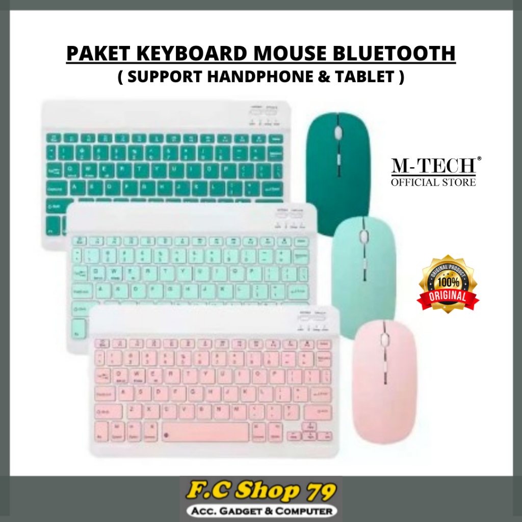 KONEKSI BLUETOOTH!! PAKET KEYBOARD MOUSE WIRELESS BLUETOOTH BUAT HP HANDPHONE TABLET LAPTOP KOMPUTER
