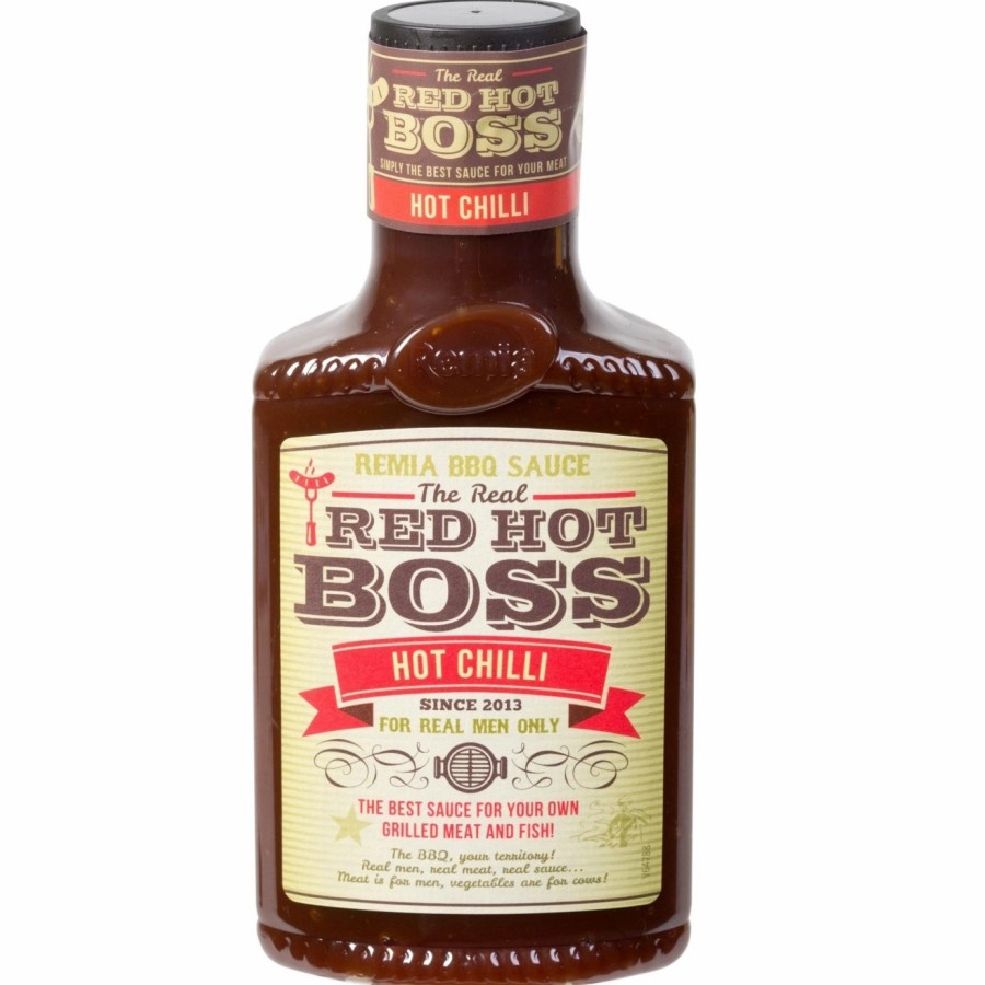 

saus barbeque bbq remia red hot boss hot chilli 450