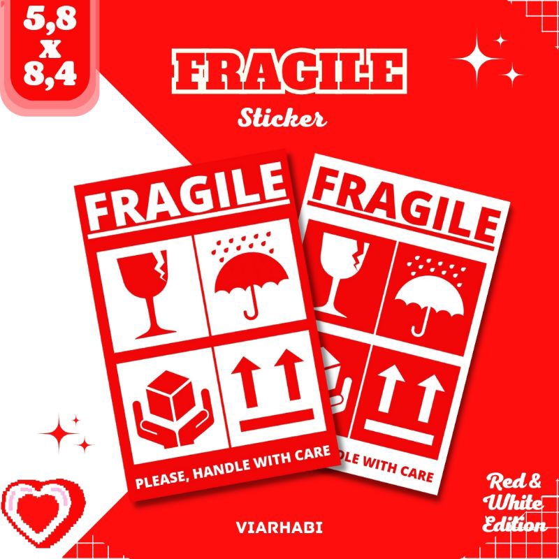 

[ISI 25 PCS] STIKER FRAGILE// LABEL STIKER PENGIRIMAN// STIKER CUSTOM