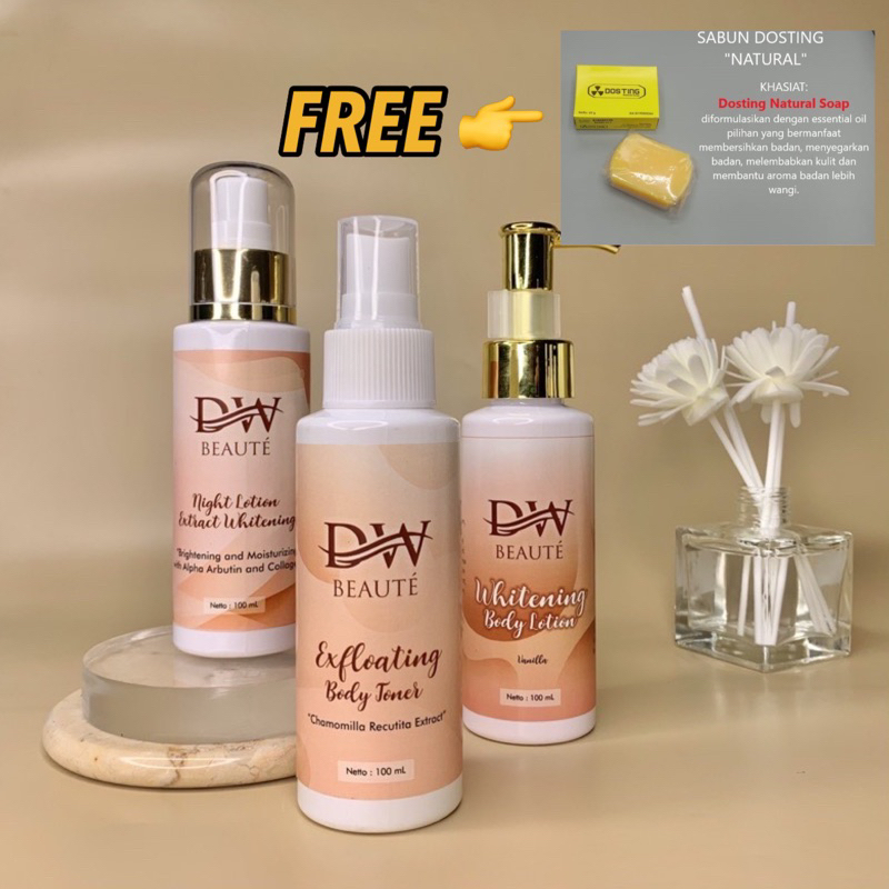 Paket Body lotion Extrawhitening Dwbeauty Free Sabun dosting