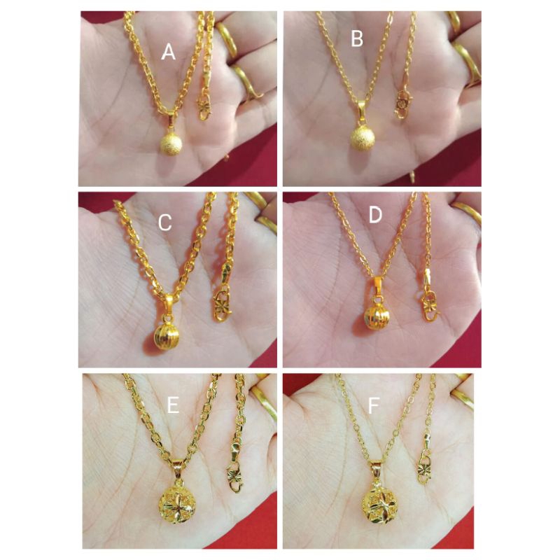 kalung Medan kecil pita love anak dan dewasa lapis emas 24 k