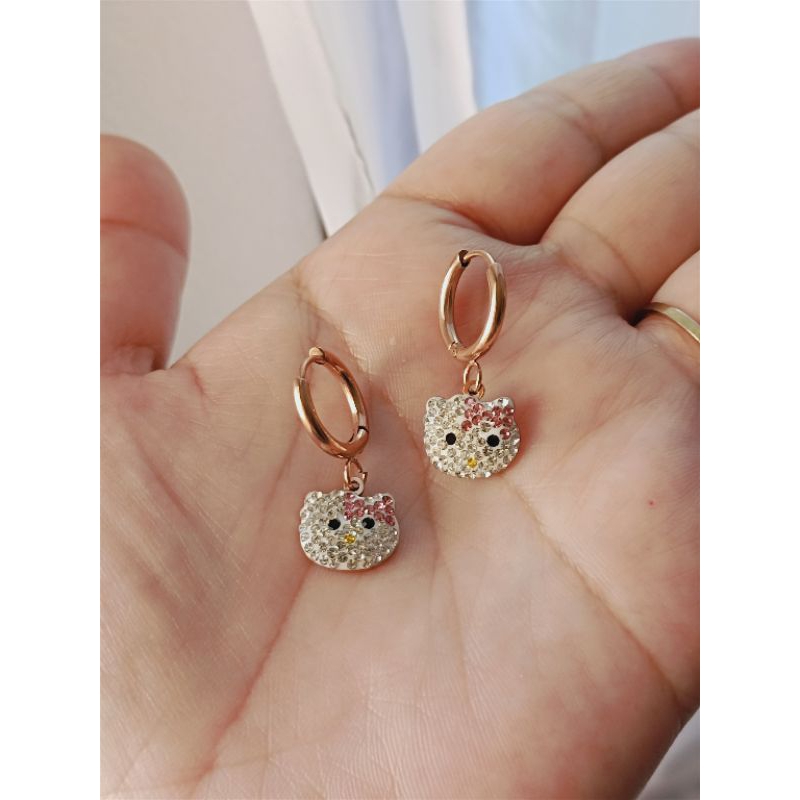 anting anak kitty titanium import korea