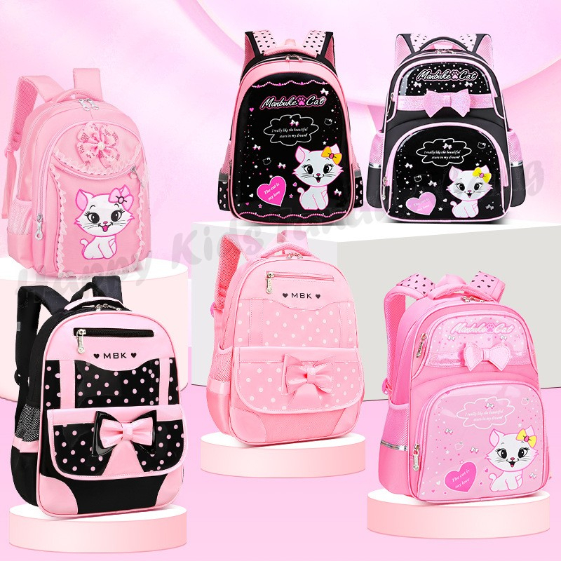 TAS SEKOLAH ANAK PEREMPUAN  / RANSEL ANAK SD MOTIF KUCING LUCU PREMIUM / TAS SEKOLAH ANAK SD IMPORT BERKUALITAS