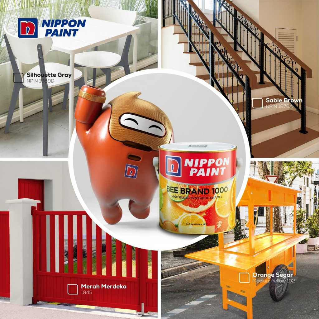 Cat Kayu Dan Besi BEE BRAND 1000 Nippon Paint 0.9L - 135 Emerald