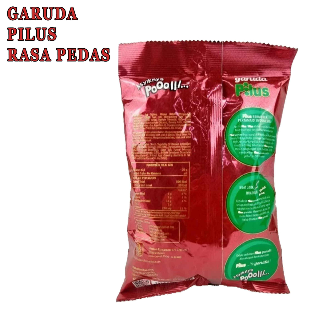 MAKANAN RINGAN* PILUS GARUDA  RASA PEDAS 95g