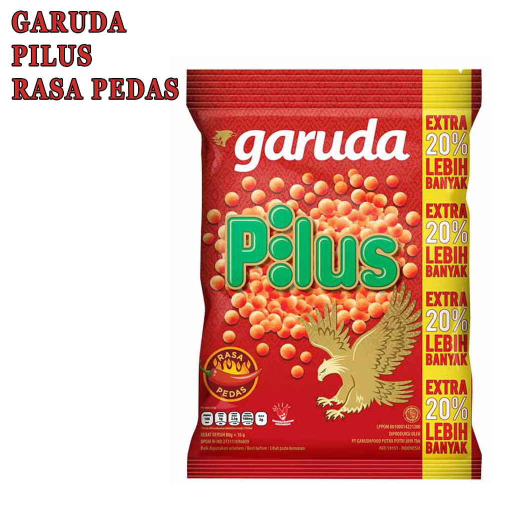 MAKANAN RINGAN* PILUS GARUDA  RASA PEDAS 95g