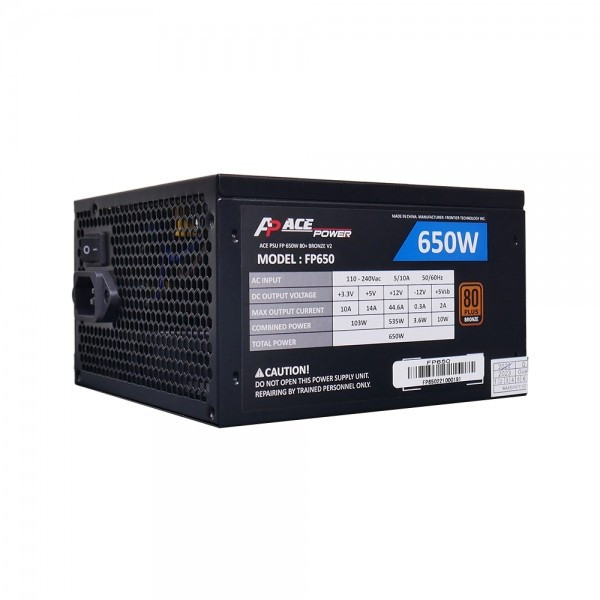 Power Supply Ace Power FP 650Watt 80+ Bronze V2 - PSU 650W 80+