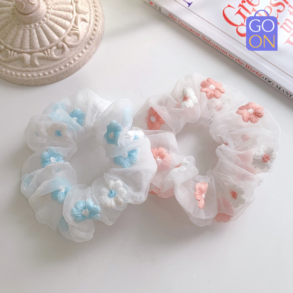 Scrunchie - Kunciran Ikat Rambut Korea Daisy Bunga Cepol Hijab / Jilbab [ Gratis Ongkir / Cod ]