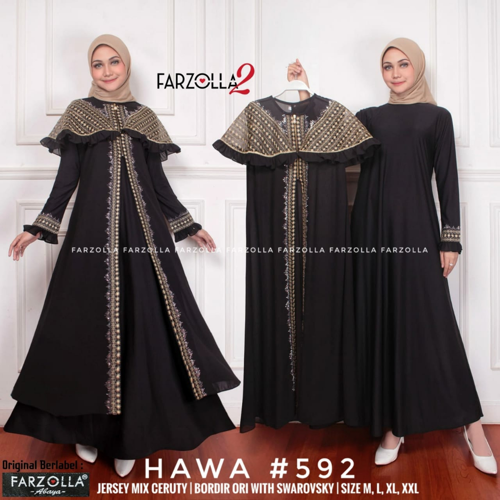 HAWA GAMIS KAFTAN MUSLIM BORDIR original produk by farzolla