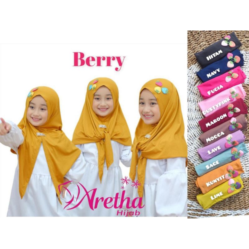 SEGITIGA INSTAN BERRY//HIJAB INSTAN ANAK USIA 1-6TH//HIJAB ANAK