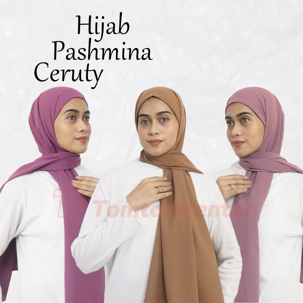 Jilbab Kerudung Hijab Pashmina Pasmina Ceruty Ceruti Baby Doll Krudung Instan Dewasa Warna Warni Lengkap