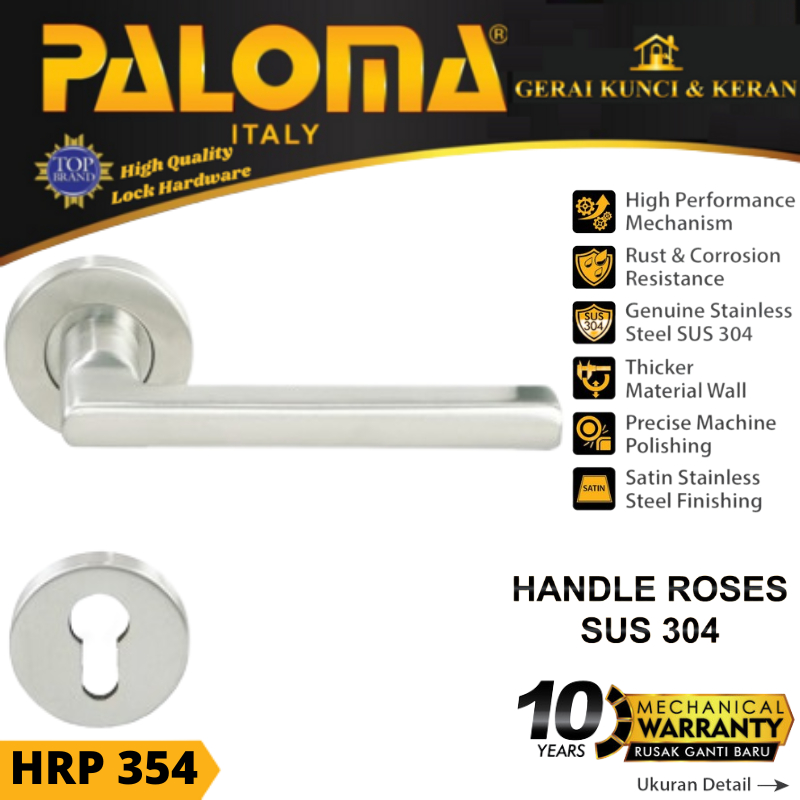 PALOMA HRP 354 Handle Pintu Roses Stainless Steel Lever Gagang Door