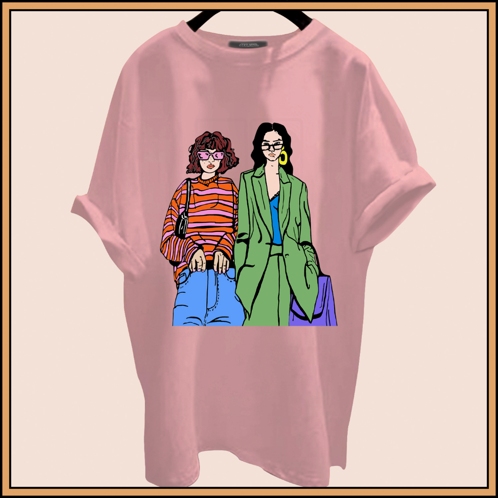 CALVIERO SHOP - BAJU KAOS ATASAN WANITA PRINT GIRL FASHION PRINT