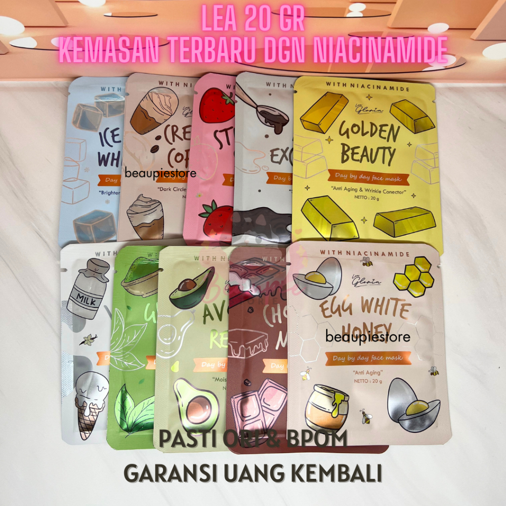 [KEMASAN TERBARU NIACINAMIDE] Masker By Lea Gloria 20 gram