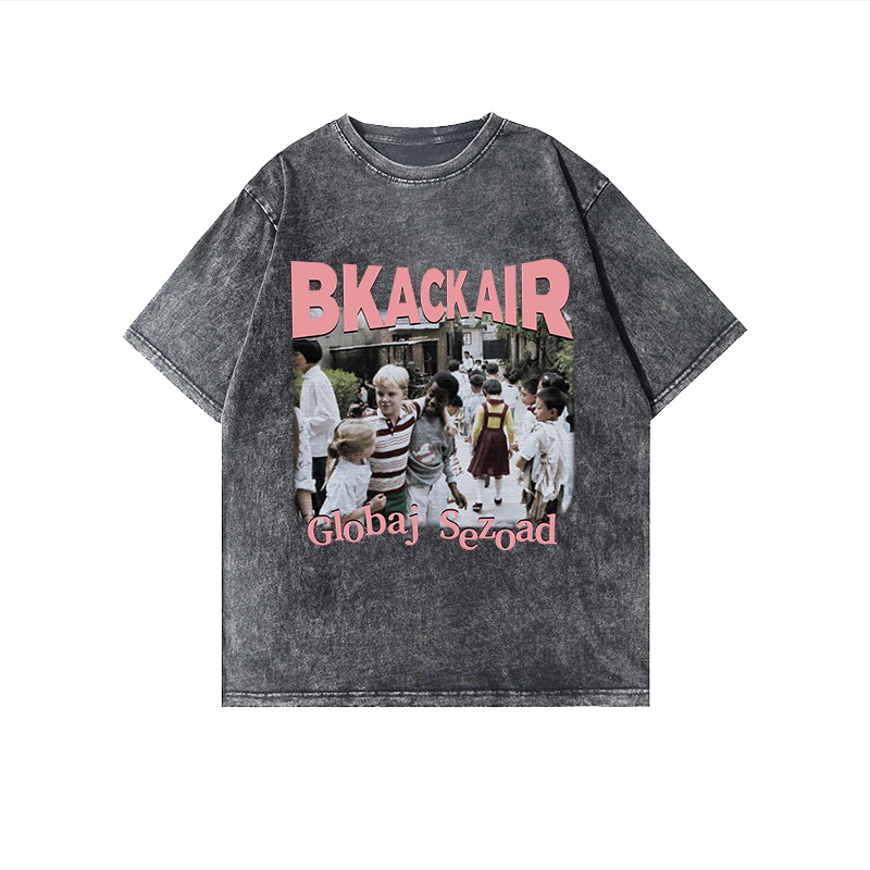 American Retro Hip Hop Kaos Hitam Oversize Baju Wanita Lengan Pendek Kaos Pakaian Kekinian T-shirt