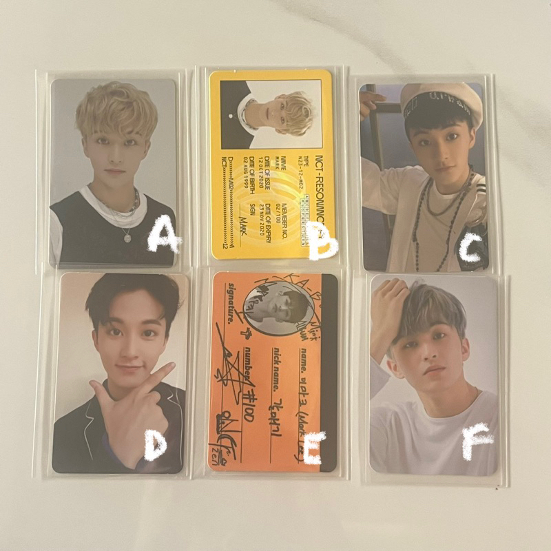 PHOTOCARD PC MARK RESONANCE DEPARTURE NCT 2020 ID CARD WE  GO UP WE YOUNG 127 SEASON GREETINGS SG 20