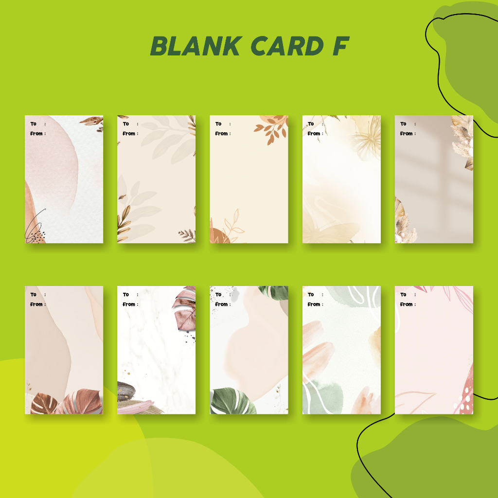 BLANK CARD/ KARTU KOSONG/ KARTU UCAPAN/ KARTU BISA DITULIS/ KARTU KATA-KATA KODE BL-F