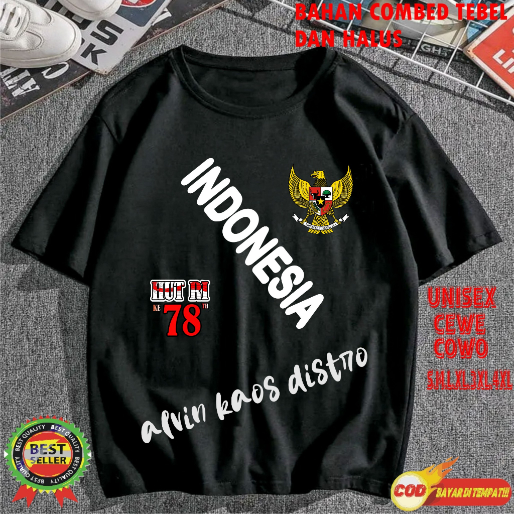 Kaos HUT RI 78 GARUDA INDONESIA kaos agustusan 2022 17 AGUSTUS 1945 KEMERDEKAAN INDONESIA Kaos Murah