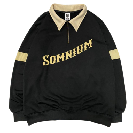 Jaket Sweater RUGBY Somnium | Sweater Kerah Sleting Kombinasi Warna Premium