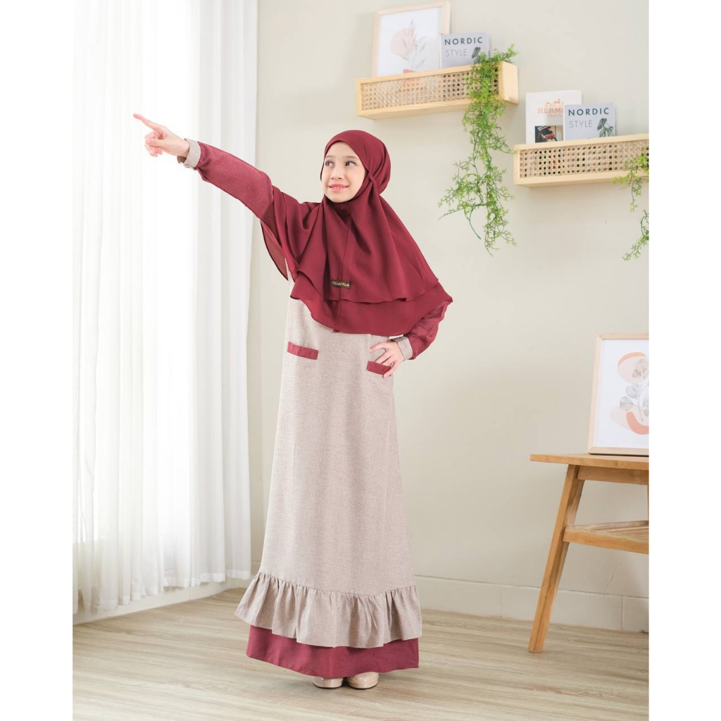 Hamasah - Gamis anak Perempuan bahan katun madinah by Riskirich